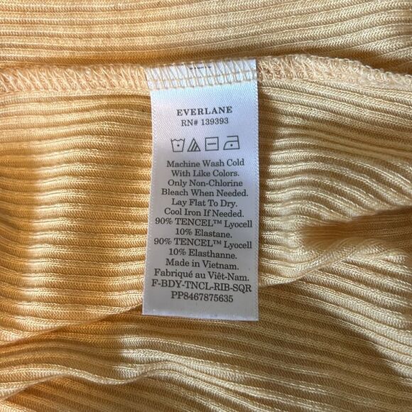 Everlane Ribbed Short Sleeve Bodysuit Yellow Size Small - Picture 6 of 8